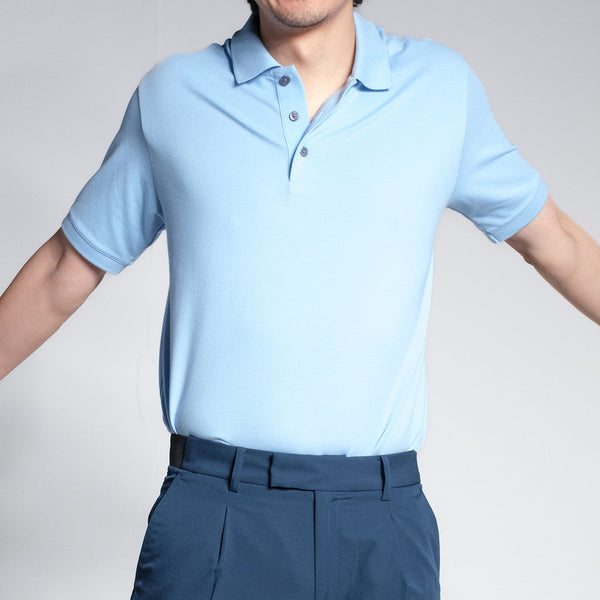 era-won เสื้อโปโลแขนสั้น ทรงสลิม Polo Shirt สี Light Blue ICCSHOPPING