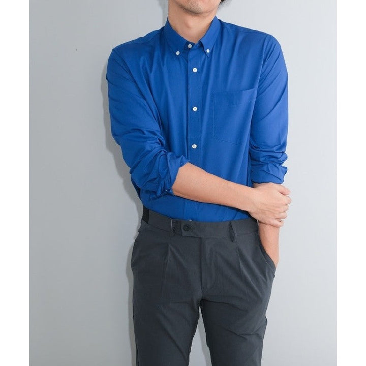 era-won เสื้อเชิ้ต ทรงปกติ Ultrafine Dresshirt แขนยาว สี Double U Blue ICCSHOPPING