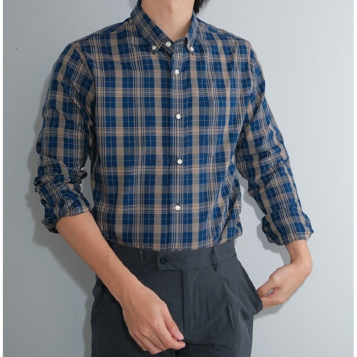 era-won Premium Quality เสื้อเชิ้ต คอปก Dress shirt  แขนยาว สี BRG ICCSHOPPING