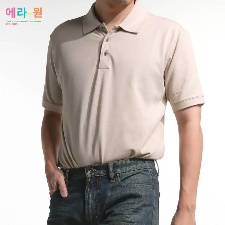 era-won เสื้อโปโล แขนสั้น ทรงสลิม Polo Shirt แพค 3 ตัว 3 สี (เขียว เบจ ดำ) ICCSHOPPING