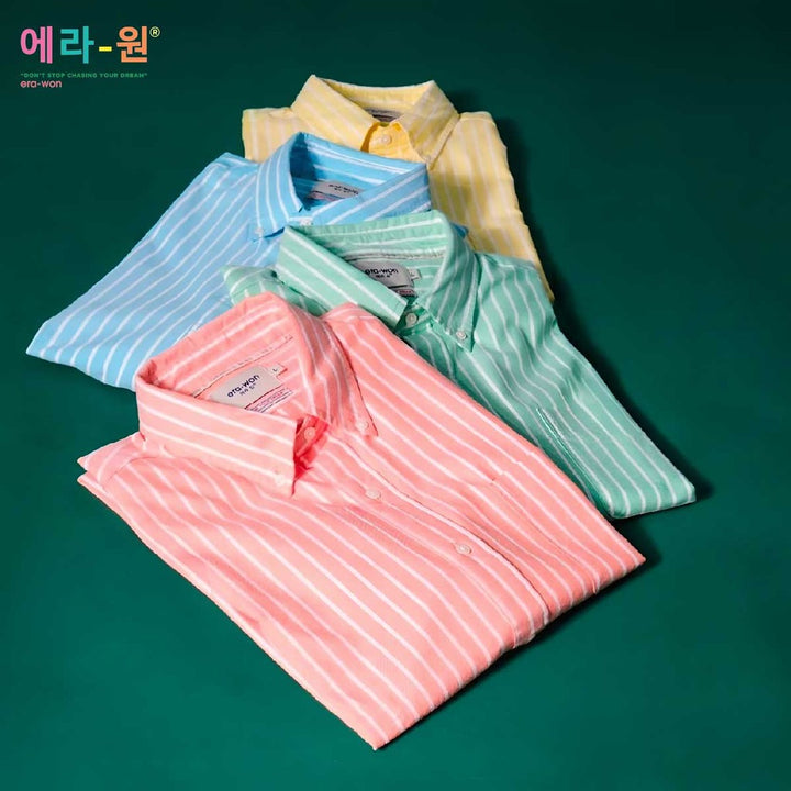 era-won Premium Quality เสื้อเชิ้ต คอปก Dress shirt Regular Shirt แขนยาว สี Rainbow 4 colors ICCSHOPPING