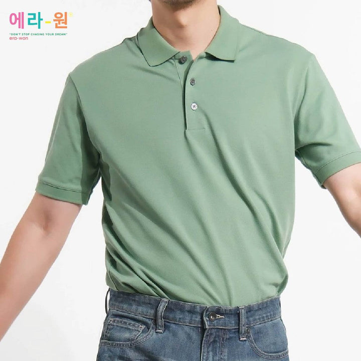 era-won เสื้อโปโล แขนสั้น ทรงสลิม Polo Shirt แพค 3 ตัว 3 สี (เขียว เบจ ดำ) ICCSHOPPING