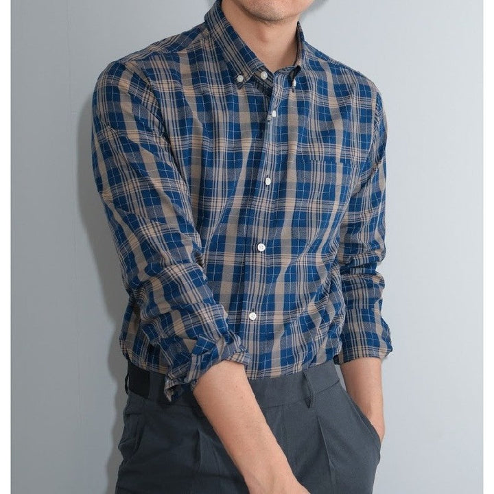 era-won Premium Quality เสื้อเชิ้ต คอปก Dress shirt  แขนยาว สี BRG ICCSHOPPING