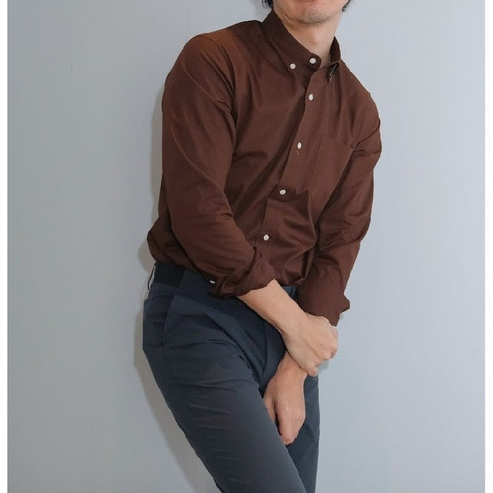 era-won เสื้อเชิ้ต ทรงปกติ Ultrafine Dresshirt แขนยาว สี Double Brown ICCSHOPPING