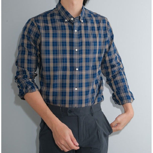 era-won Premium Quality เสื้อเชิ้ต คอปก Dress shirt Regular Shirt แขนยาว สี BG ICCSHOPPING