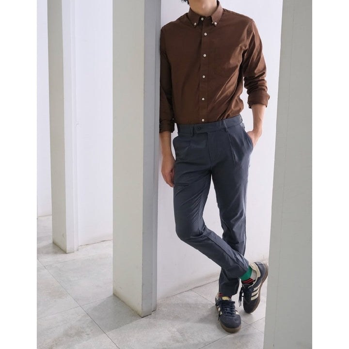 era-won เสื้อเชิ้ต ทรงปกติ Ultrafine Dresshirt แขนยาว สี Double Brown ICCSHOPPING