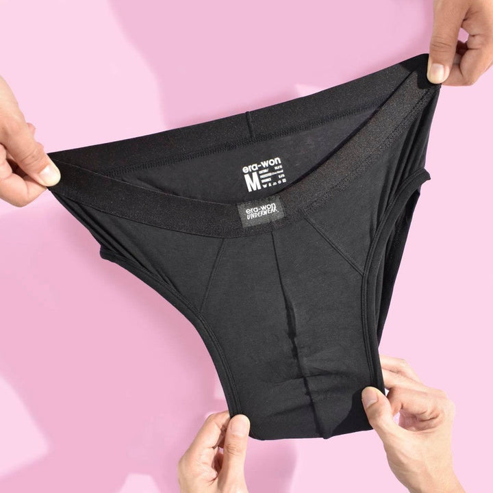 era-won กางเกงในไข่สะอาด Zinc Plus Anti-bacteria Underwear ทรง bikini สี Black แพค 4 ชิ้น ICCSHOPPING
