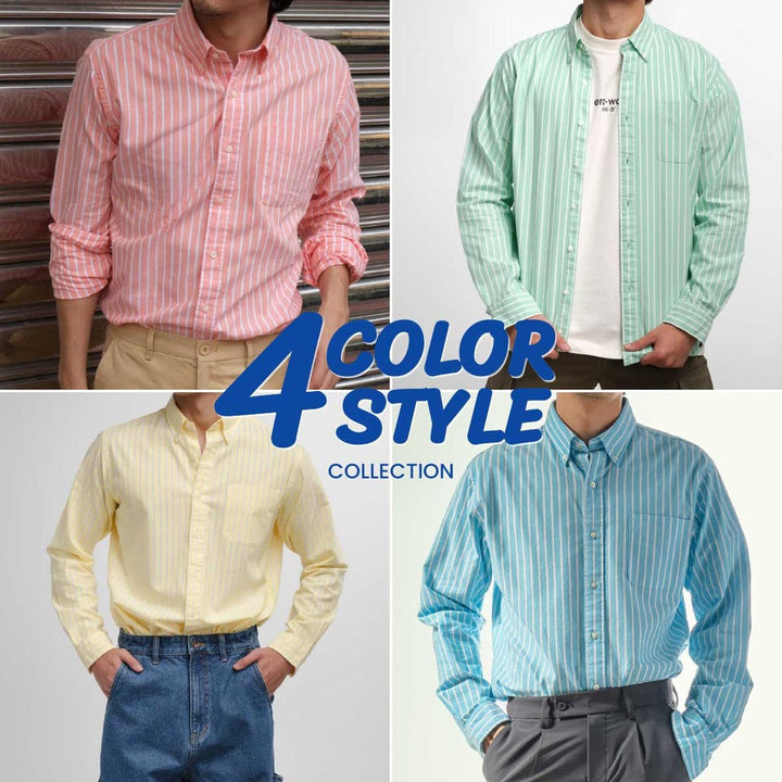era-won Premium Quality เสื้อเชิ้ต คอปก Dress shirt Regular Shirt แขนยาว สี Rainbow 4 colors ICCSHOPPING