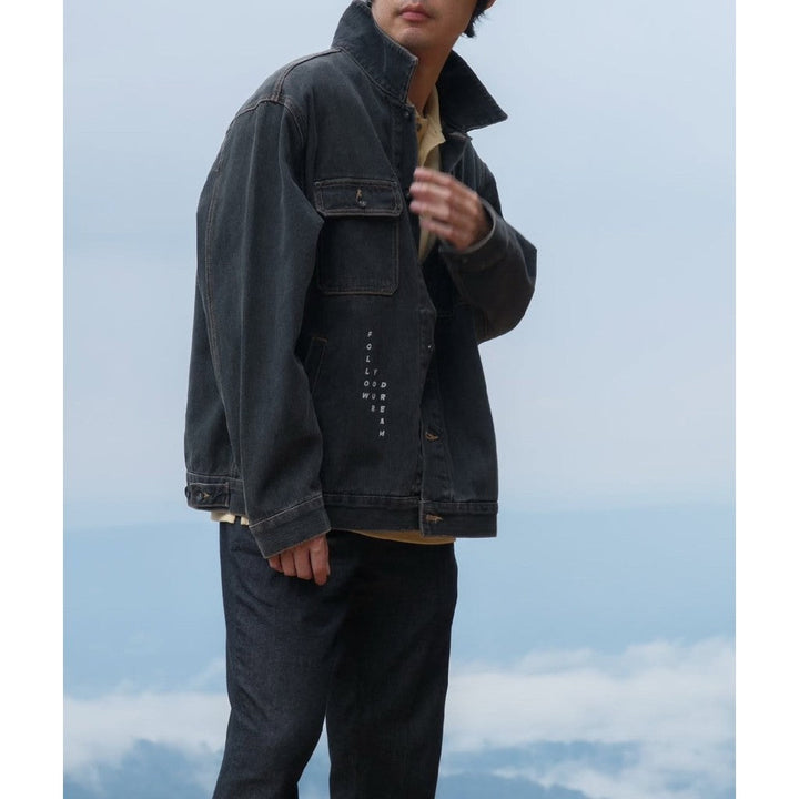 era-won เสื้อยีนส์ DENIM JACKET OVERSIZE ART TOY สี Black ICCSHOPPING