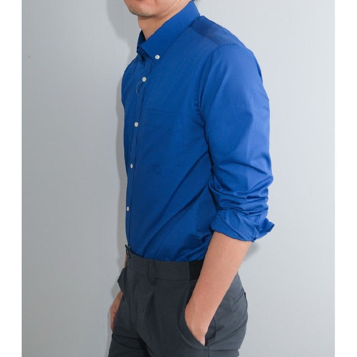 era-won เสื้อเชิ้ต ทรงปกติ Ultrafine Dresshirt แขนยาว สี Double U Blue ICCSHOPPING