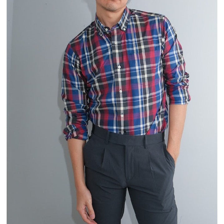 era-won Premium Quality เสื้อเชิ้ต คอปก Dress shirt  แขนยาว สีRN ICCSHOPPING
