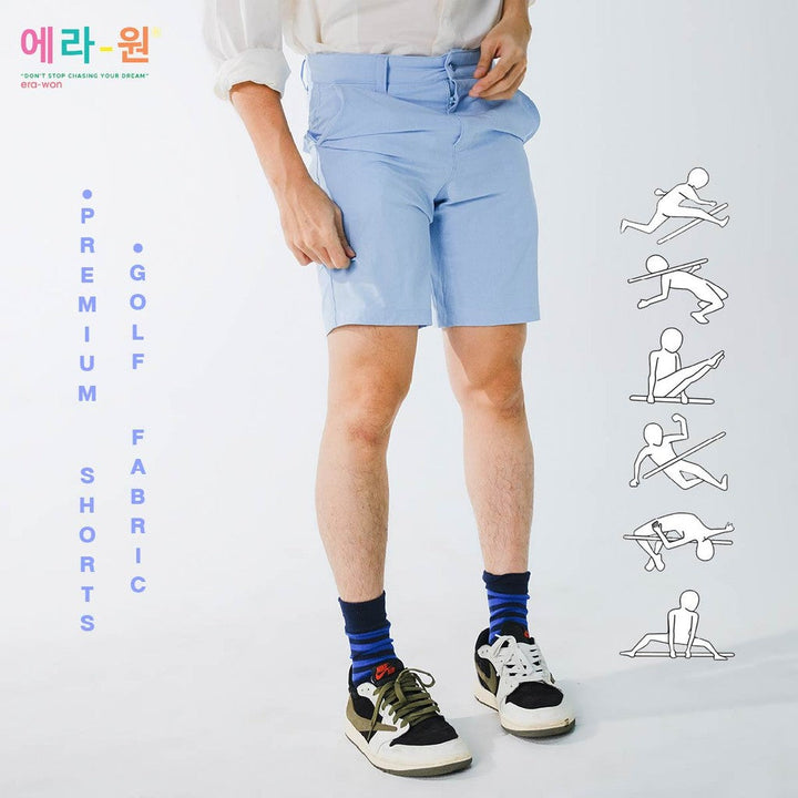 era-won กางเกงขาสั้น รุ่น Golf fabric แพค 2 ตัว  สี Sky - Pony ICCSHOPPING