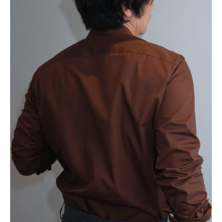 era-won เสื้อเชิ้ต ทรงปกติ Ultrafine Dresshirt แขนยาว สี Double Brown ICCSHOPPING