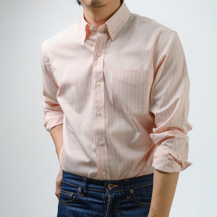 era-won Premium Quality เสื้อเชิ้ต คอปก Dress shirt Regular Shirt แขนยาว สี Hawaii Pink ICCSHOPPING