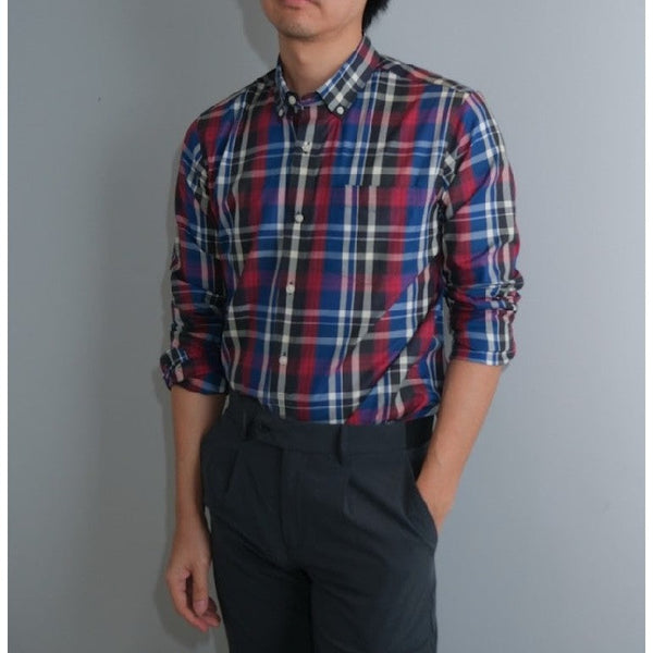 era-won Premium Quality เสื้อเชิ้ต คอปก Dress shirt  แขนยาว สีRN ICCSHOPPING