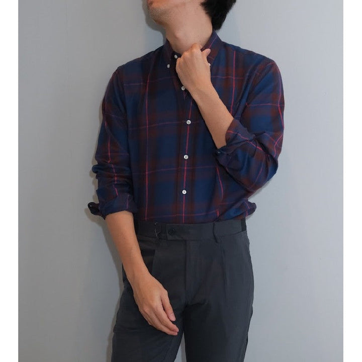 era-won Premium Quality เสื้อเชิ้ต คอปก Dress shirt Regular Shirt แขนยาว สี RD ICCSHOPPING