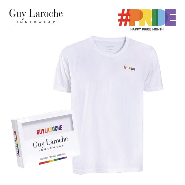 Guy Laroche เสื้อยืดแขนสั้น 100%Cotton สวมใส่สบาย โดดเด่นด้วยโลโก้แบรนด์มีมิติ 3D Rubber (JVU4503) Guy Laroche