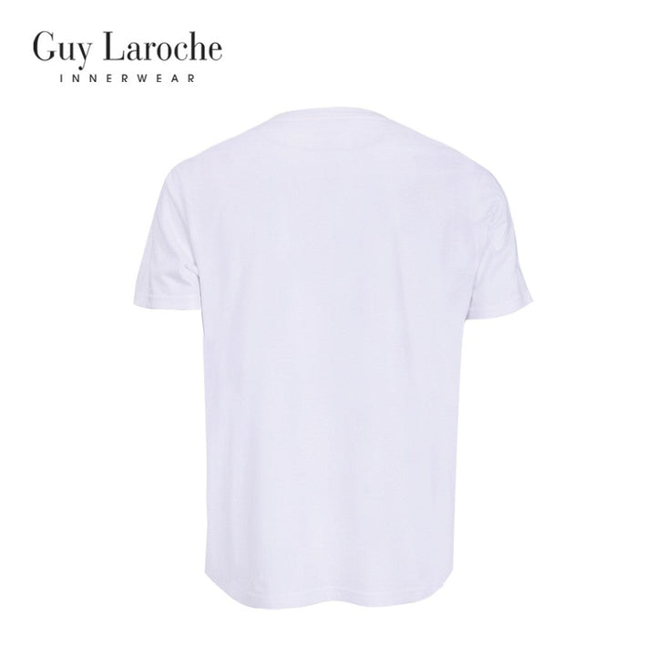 Guy Laroche เสื้อยืดแขนสั้น 100%Cotton สวมใส่สบาย โดดเด่นด้วยโลโก้แบรนด์มีมิติ 3D Rubber (JVU4503) Guy Laroche
