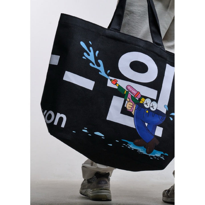 era-won กระเป๋าผ้า Jumbo tote-bag (limited edition) KOREA BAG สี Black Festival ICCSHOPPING