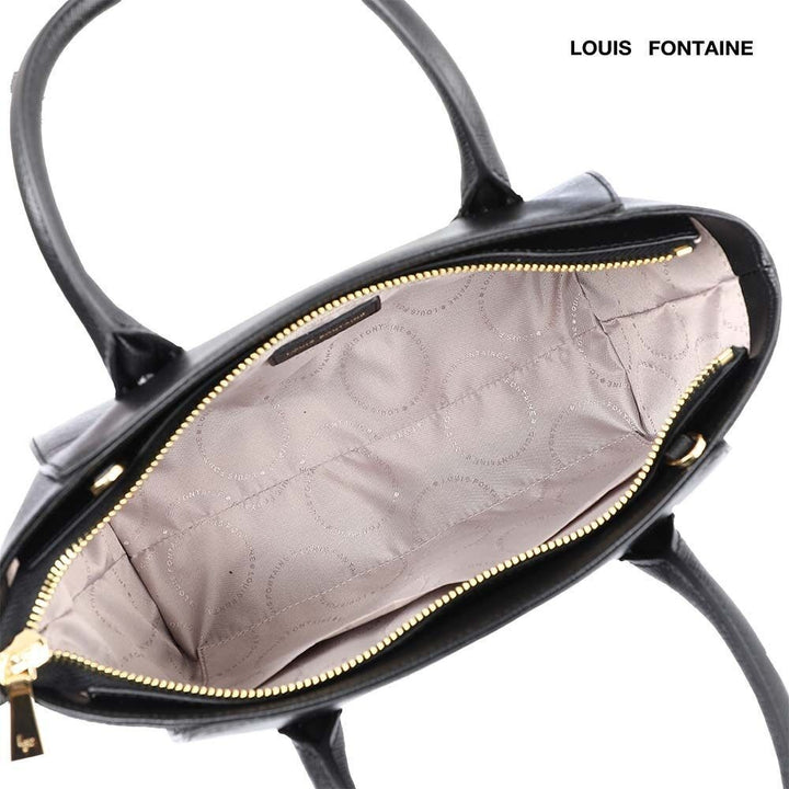 LOUIS FONTAINE กระเป๋าถือพร้อมสายสะพายยาว รุ่น KELLY - สีดำ ( LFH0203 ) 