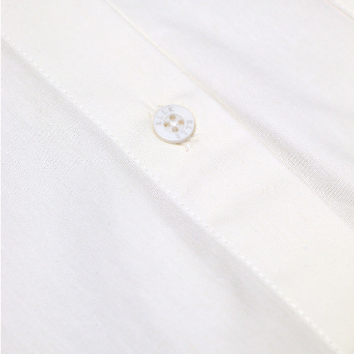 ELLE เสื้อเชิ๊ต CROP สตรี ผ้า COTTON แขนยาว ทรงBOXY สกรีนกระเป๋า รุ่น W3B272 