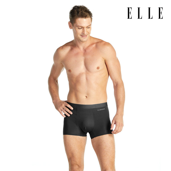 ELLE HOMME COOL | แพ็ค 1 ชิ้น กางเกงในทรง TRUNK เย็นสบาย แห้งไว ระงับกลิ่น สีดำ | KUT2911 ICCSHOPPING