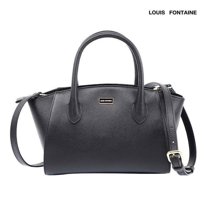 LOUIS FONTAINE กระเป๋าถือพร้อมสายสะพายยาว รุ่น KELLY - สีดำ ( LFH0203 ) 