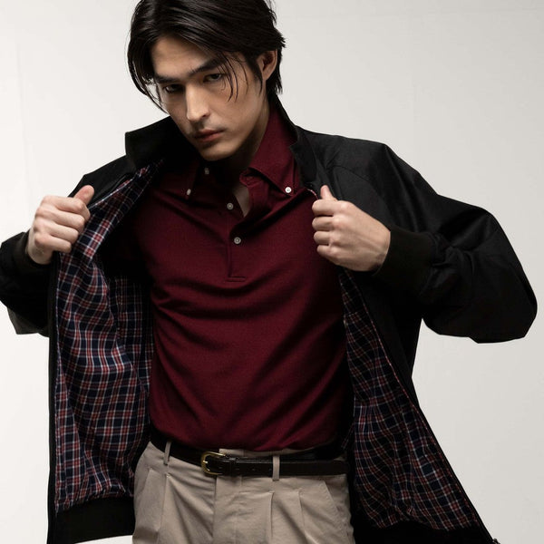era-won เสื้อแจ็คเก็ต รุ่น Harrington jacket ทรง Regular สี Black-Draft