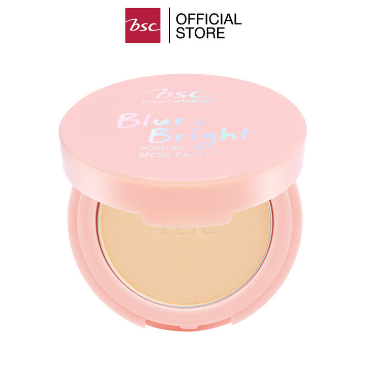 [ SET 2 ชิ้น ] BSC BLUR&BRIGHT POWDER SPF 50 PA++++  บีเอสซี เบลอ & ไบรท์ พาวเดอร์ เอสพี่เอฟ50 พี่เอ++++ แป้งผสมรองพื้น ICCSHOPPING