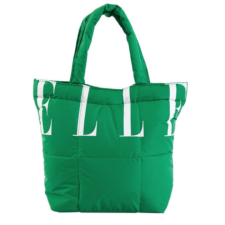 ELLE  กระเป๋าผ้า Puffy Bag Marshmallow Collection ใบเล็ก  สกรีนโลโก้ ELLE  มี 8 สี รุ่น H8H012 ICCSHOPPING