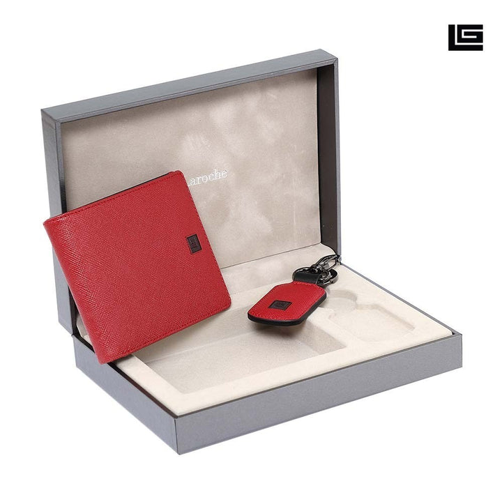 Guy Laroche Giftset กระเป๋าสตางค์พับสั้น + พวงกุญแจ รุ่น MGG0081 - สีแดง 