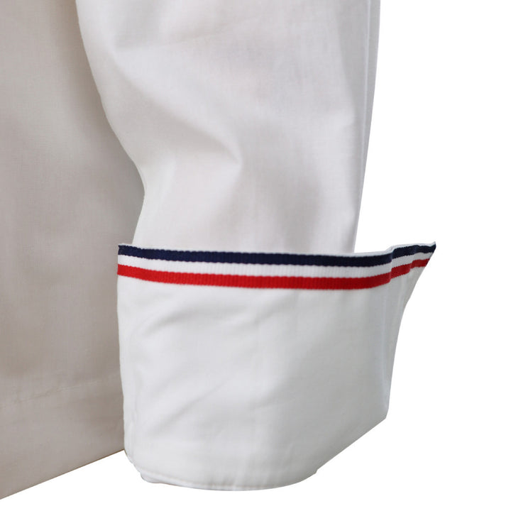 ELLE เสื้อเชิ๊ต CROP สตรี ผ้า COTTON แขนยาว ทรงBOXY สกรีนกระเป๋า รุ่น W3B272 