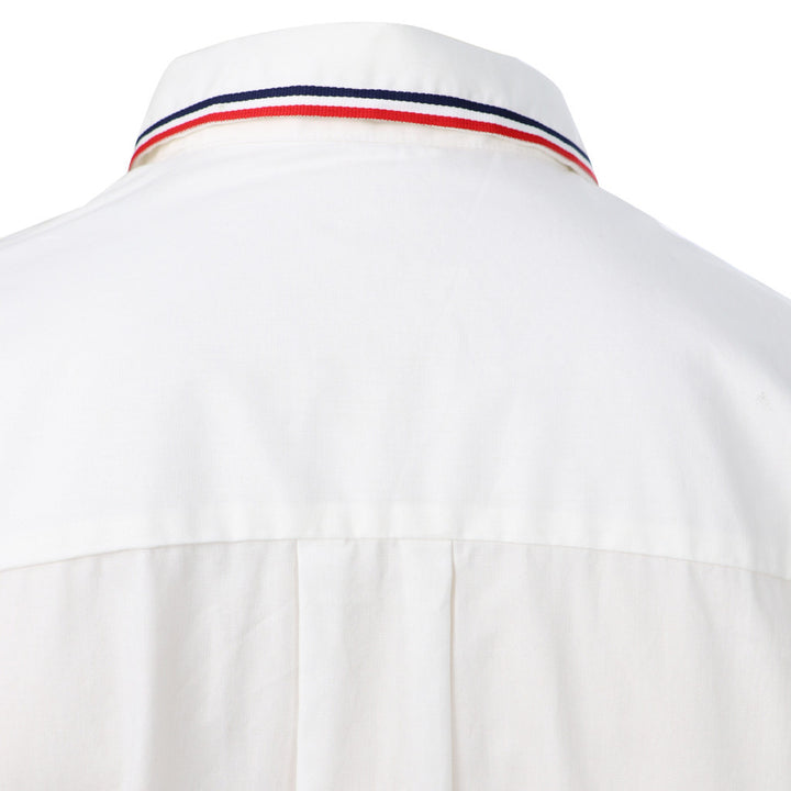 ELLE เสื้อเชิ๊ต CROP สตรี ผ้า COTTON แขนยาว ทรงBOXY สกรีนกระเป๋า รุ่น W3B272 