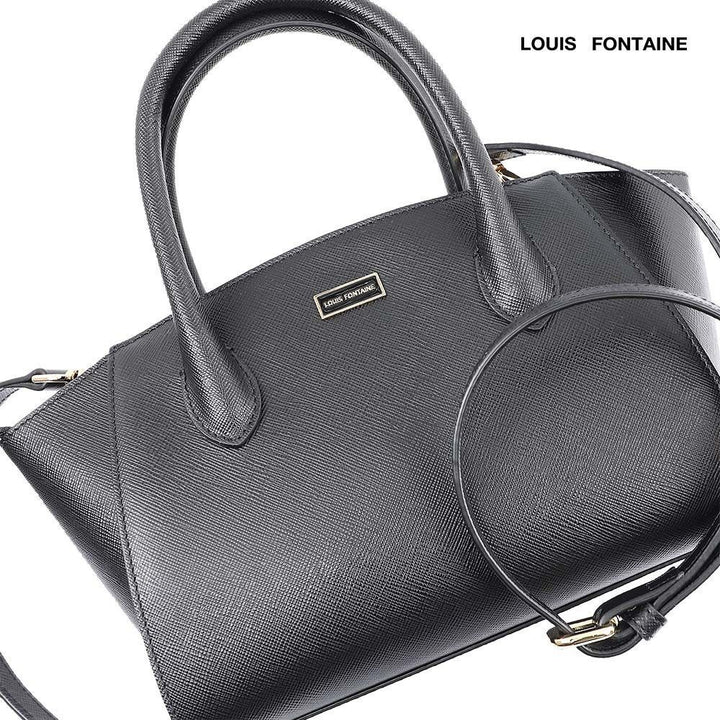 LOUIS FONTAINE กระเป๋าถือพร้อมสายสะพายยาว รุ่น KELLY - สีดำ ( LFH0203 ) 