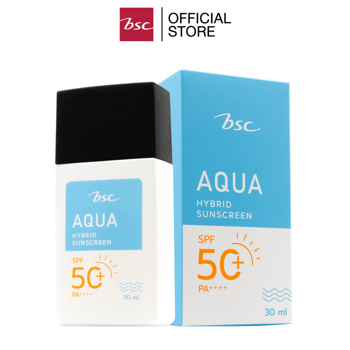 BSC AQUA HYBRID SUNSCREEN SPF50+ PA++++ บีเอสซี อควา ไฮบริด ซันสกรีน เอส50 พี่เอ ผลิตภัณฑ์ป้องกันแสงแดดบนใบหน้า ทาง่าย ICCSHOPPING