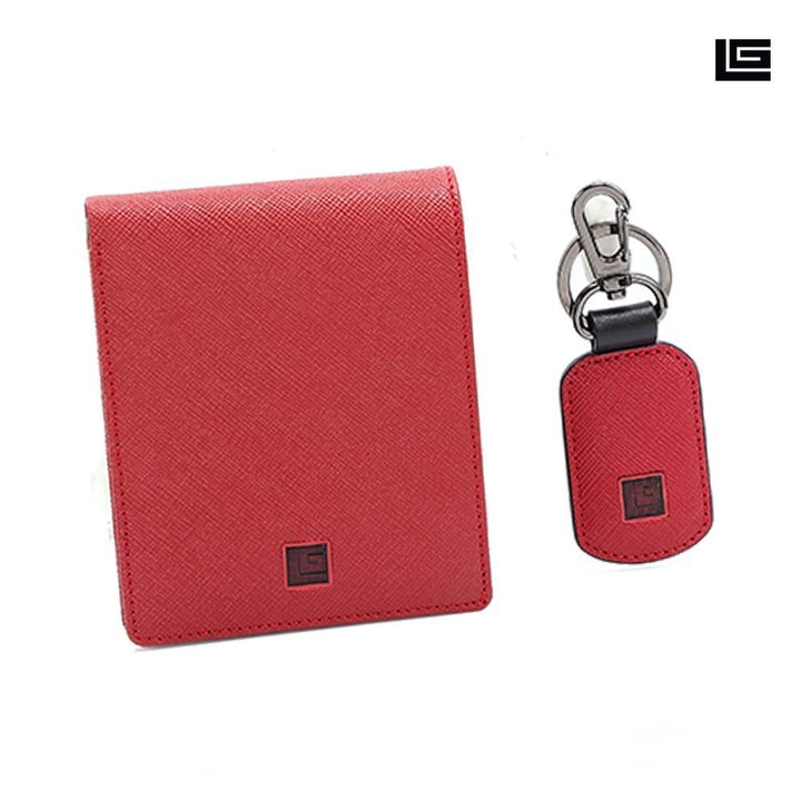 Guy Laroche Giftset กระเป๋าสตางค์พับสั้น + พวงกุญแจ รุ่น MGG0081 - สีแดง 
