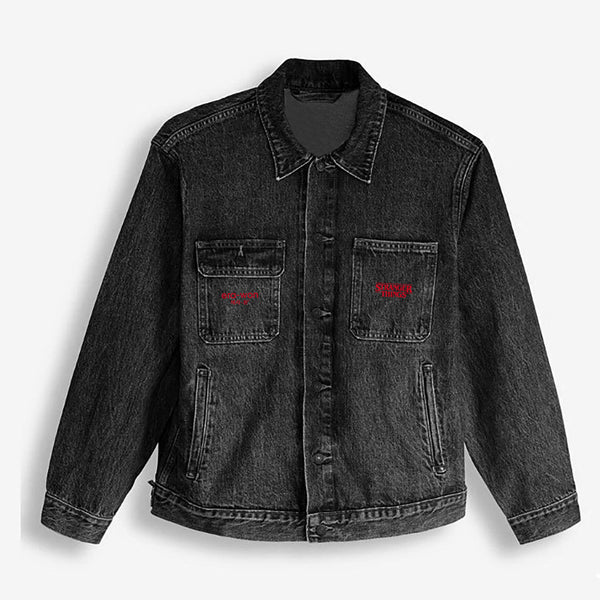 era-won เสื้อยีนส์ DENIM JACKET x STANGER THINGS สี Black Wash ICCSHOPPING