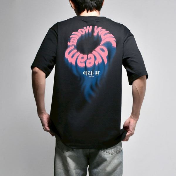 era-won เสื้อ T-Shirt Oversize Screen ภาษาไทย สี Follow Your Dream (Black)-Draft ICCSHOPPING