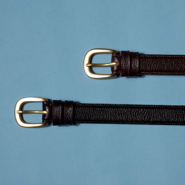 era-won เข็มขัด รุ่น SKINNY LEATHER BELTS (Black / Brown)-Draft