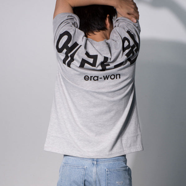 era-won เสื้อ T-Shirt Oversize Screen สี  สีเทา สกรีนดำ-Draft ICCSHOPPING