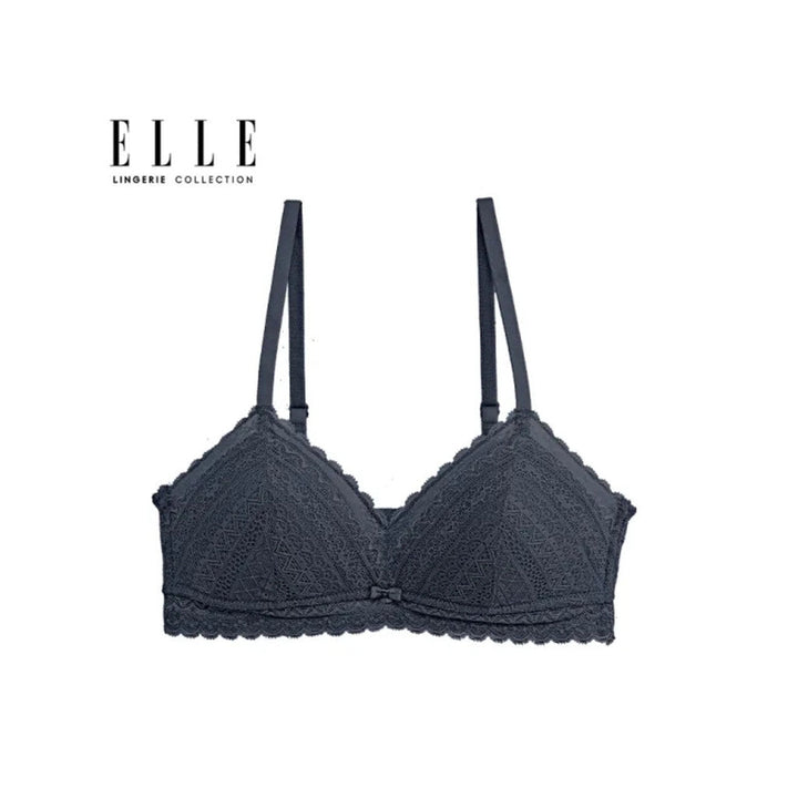 ELLE Lingerie Padded bra ยกทรงรูปแบบเต้าสามเหลี่ยมไม่มีโครงตกแต่งผ้าลูกไม้ - LB6735 ICCSHOPPING
