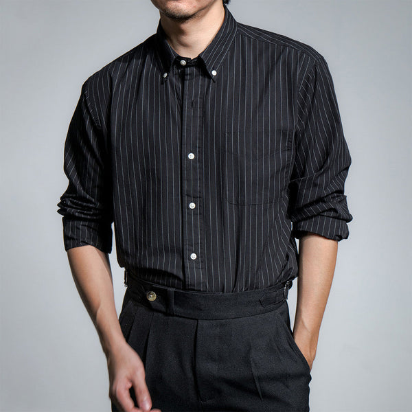 era-won Premium Quality เสื้อเชิ้ต คอปก Dress shirt  แขนยาว สี Black era-won