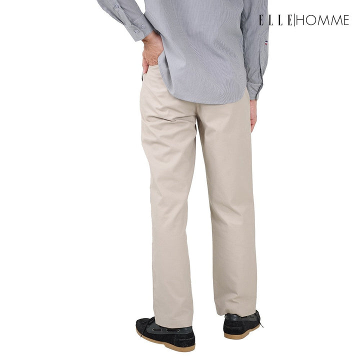 ELLE HOMME | กางเกงขายาวชิโน่ ทรงสลิมฟิต เนื้อผ้า Cotton 100% ใส่สบาย ระบายอากาศได้ดี | W8L274 ICCSHOPPING