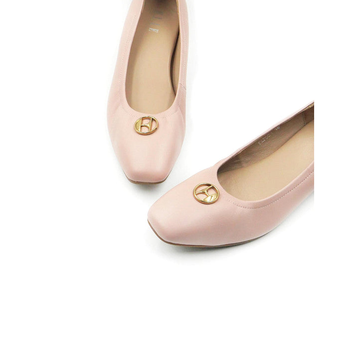 ELLE SHOES รองเท้าหุ้มส้นหัวมน ส้นสูง 1 นิ้ว หนังแกะแท้ มีให้เลือก 3 สี รุ่น ELBL001 ICCSHOPPING