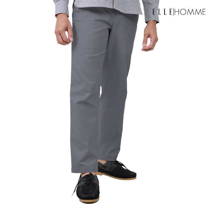 ELLE HOMME | กางเกงขายาวชิโน่ ทรงสลิมฟิต เนื้อผ้า Cotton 100% ใส่สบาย ระบายอากาศได้ดี | W8L274 ICCSHOPPING