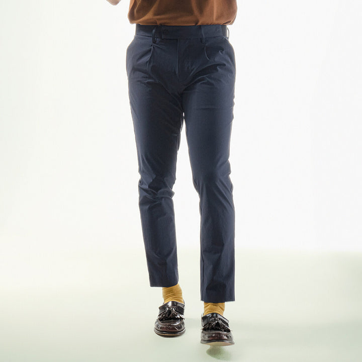 era-won กางเกงขายาว เอวยางยืด รุ่น GOLF FABRIC PANTS (065V9) สี Dark Navy 