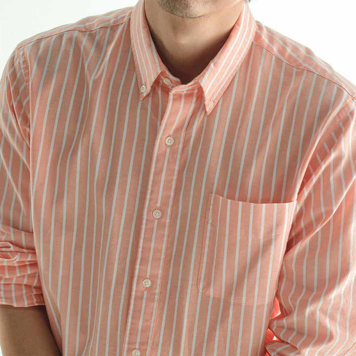 era-won Premium Quality เสื้อเชิ้ต คอปก Dress shirt Regular Shirt แขนยาว สี Orange 