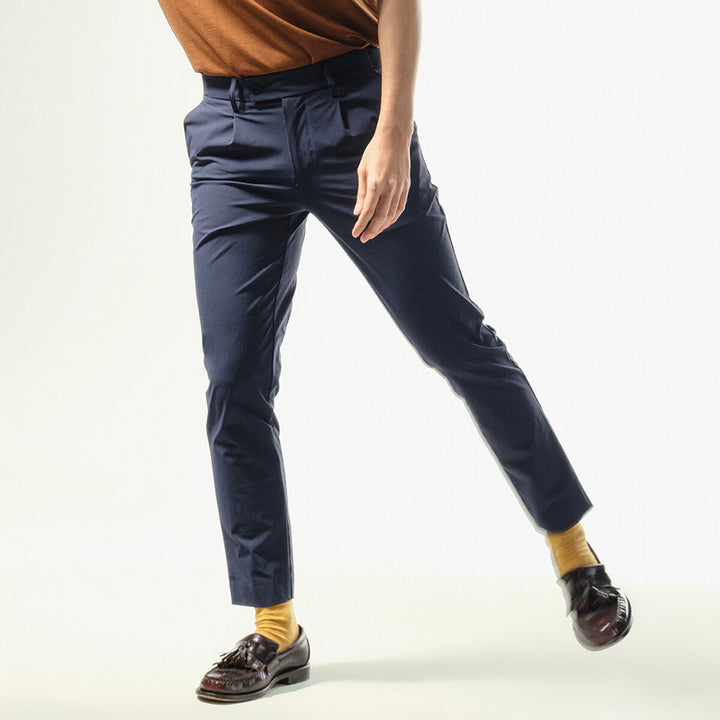 era-won กางเกงขายาว เอวยางยืด รุ่น GOLF FABRIC PANTS (065V9) สี Dark Navy 