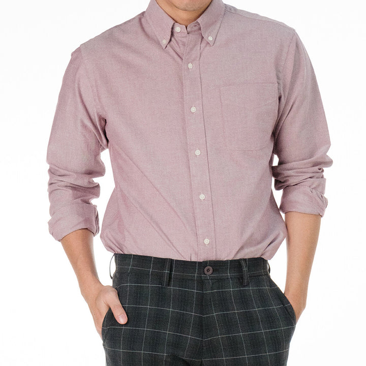 era-won เสื้อเชิ้ต รุ่น Oxford shirt Mercerizing สี Maroon 2024 
