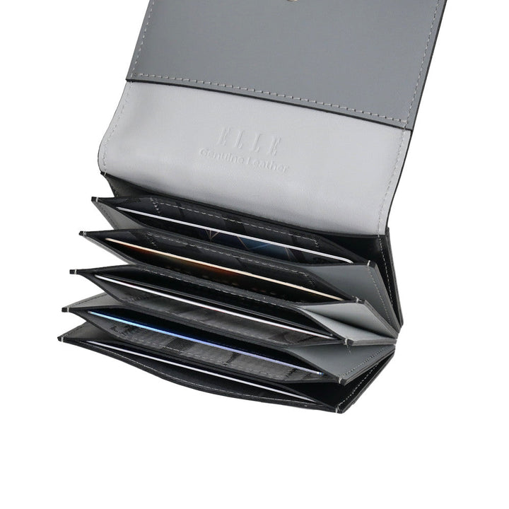 ELLE BAG COLLECTION GRADIENT กระเป๋าใส่นามบัตรและธนบัตร ใส่การ์ดได้ 9 ช่อง สีดำ | EWA151 BL ICCSHOPPING